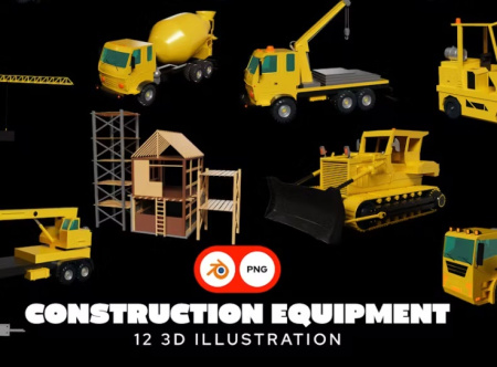 آیکون و آبجکت های سه بعدی ماشین سنگین Construction Equipment