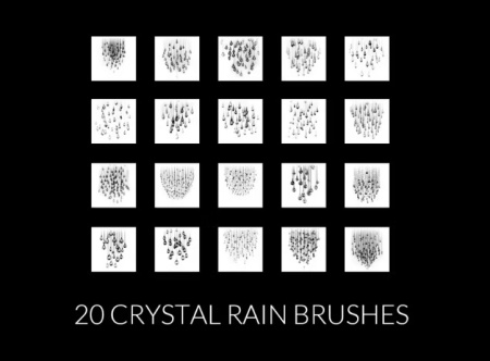 20 براش فتوشاپ باران کریستال crystal rain