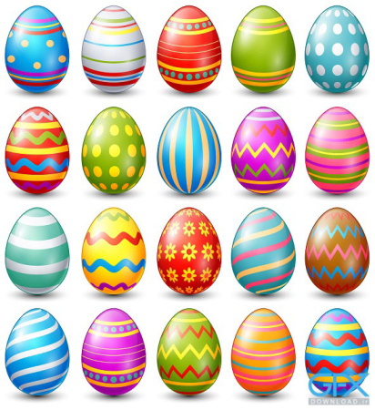 وکتور لایه باز تخم مرغ رنگی عید نوروز