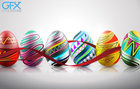 دانلود طرح وکتور تخم مرغ رنگی برای ادیت