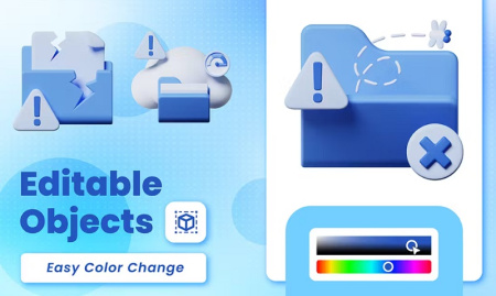 وکتور آبجکت های سه بعدی Empty State 3D