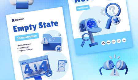 20 وکتور آبجکت های سه بعدی Empty State 3D