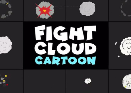 پروژه افتر افکت المان های ابر کارتونی Fight Cloud Cartoon