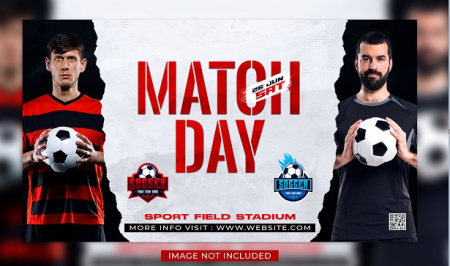 طرح لایه باز بنر فوتبالی