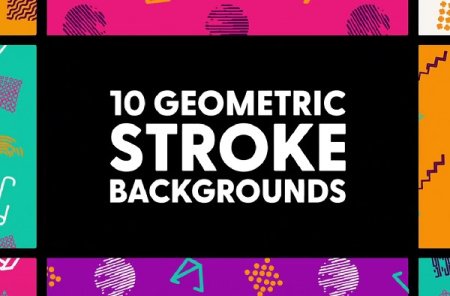 پروژه افتر افکت پس زمینه های هندسی Geometric Stroke Backgrounds