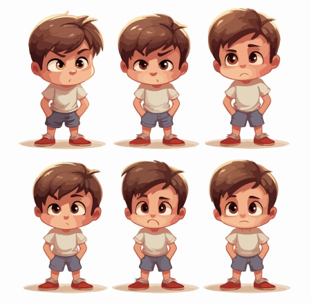 وکتور پسر بچه عصبانی