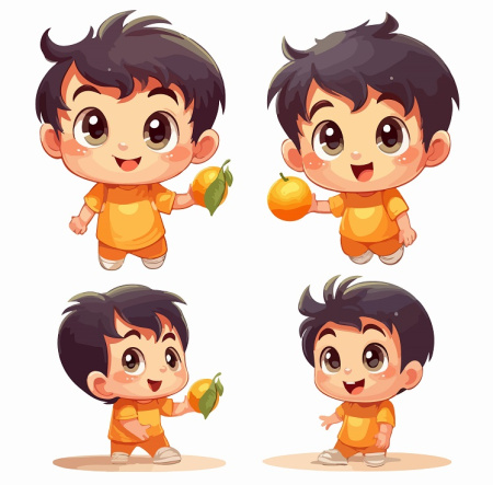 وکتور پسر بچه شاد