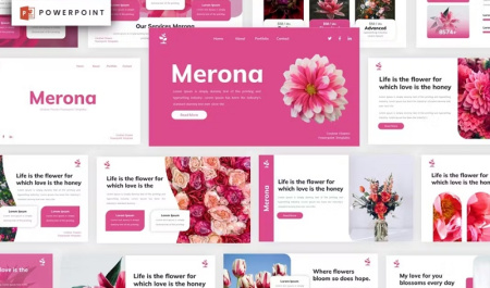 دانلود قالب پاورپوینت طرح گل