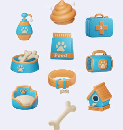دانلود 10 آیکون سه بعدی مراقبت از حیوانات خانگی