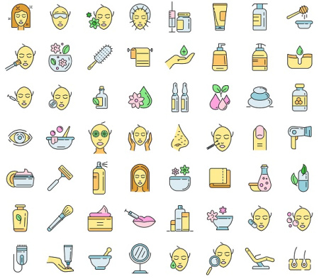 آیکون های مراقبت های پوست