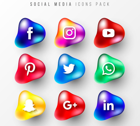 دانلود آیکون شبکه های اجتماعی فتوشاپ