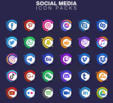 آیکون های شبکه های اجتماعی