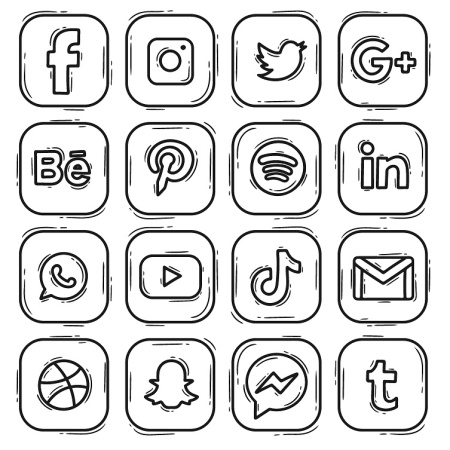 فایل لایه باز آیکون شبکه های اجتماعی