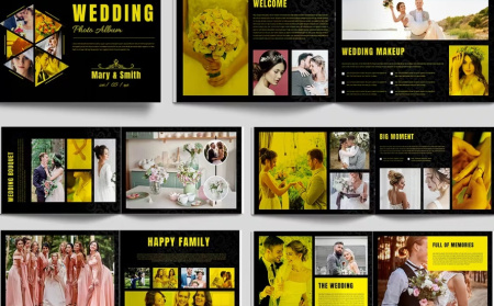 دانلود طرح لایه باز ایندیزاین آلبوم عروسی Wedding Photo Album