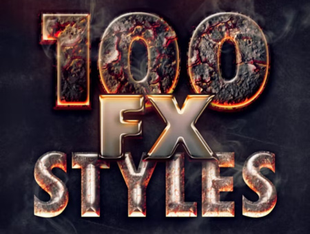 دانلود 100 افکت متنوع متن در فتوشاپ