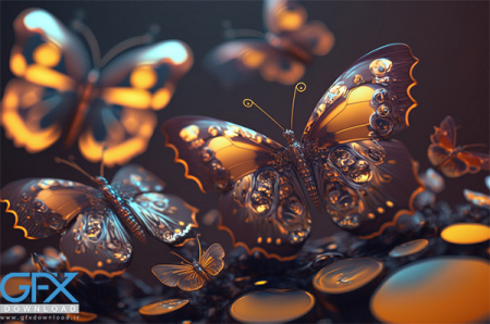 عکس سه بعدی پروانه