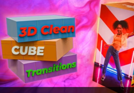 ترانزیشن پریمیر مکعب های سه بعدی 3D Clean Cube