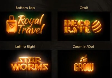 دانلود پروژه افتر افکت لوگو سه بعدی Gold Titles and Logo