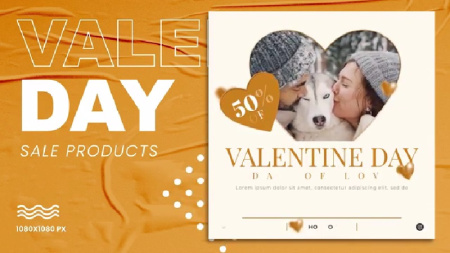 پروژه آماده افتر افکت 4 پست اینستاگرام تبریک ولنتاین