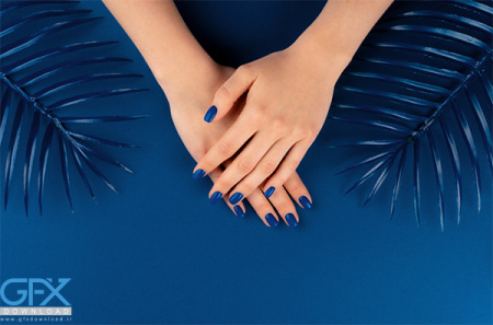 عکس ژلیش ناخن آبی