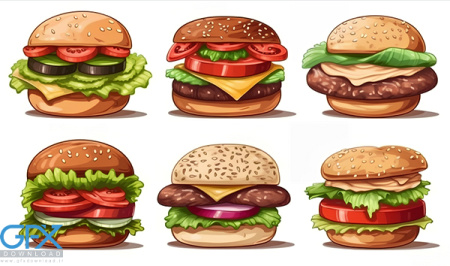 عکس همبرگر کارتونی