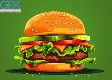 دانلود عکس همبرگر کارتونی