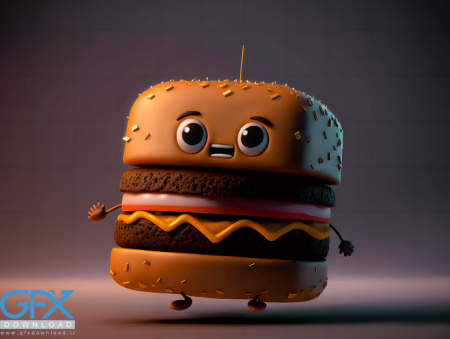 عکس ساندویچ همبرگر کارتونی