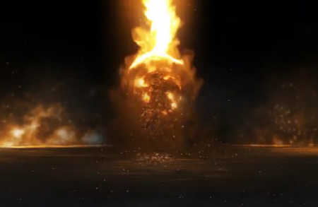 پروژه افتر افکت نمایش لوگو آتش Fire Beam Blast Logo