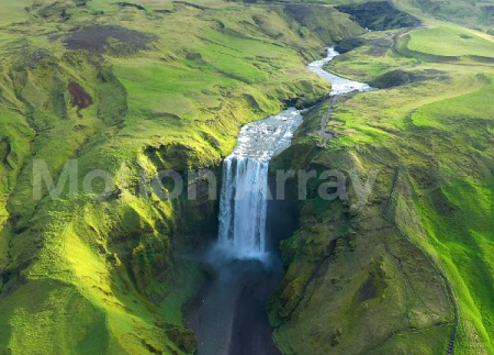 دانلود فوتیج نمای هوایی از آبشار Flying Over Waterfall