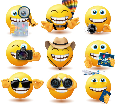 وکتور شکلک های خنده دار