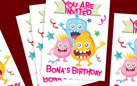 وکتور هیولاهای کارتونی به همراه فونت