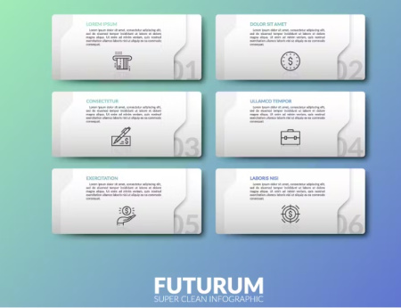 قالب اینفوگرافیک لایه باز آینده نگرانه Futurum Infographic