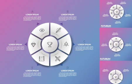 قالب اینفوگرافیک با طراحی آینده نگرانه Futurum Infographic