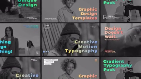 پروژه افتر افکت تایپوگرافی Gradient Typography