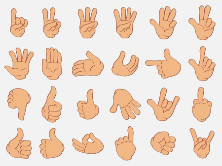 وکتور دست کارتونی