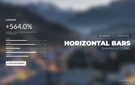 پروژه افتر افکت اینفوگرافیک نمودار Infographics Horizontal Bars