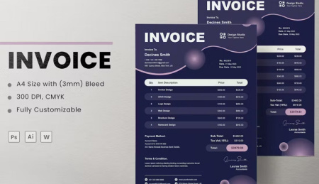 دانلود قالب آماده ورد صورت حساب