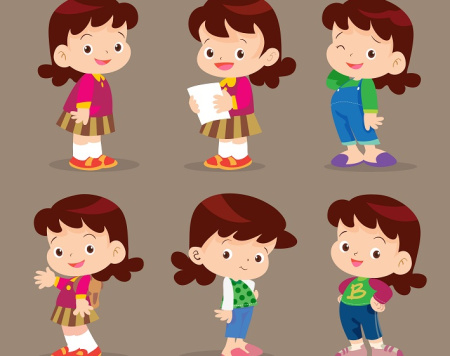 وکتور دختربچه کارتونی
