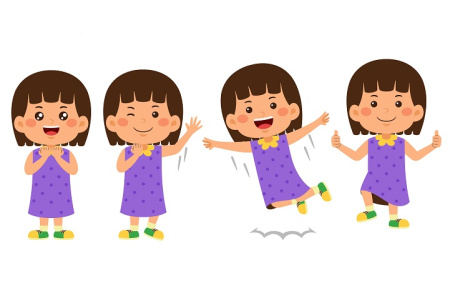 وکتور دختر بچه شاد