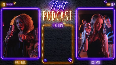 دانلود فایل لایه کارو پادکست با تم نئون