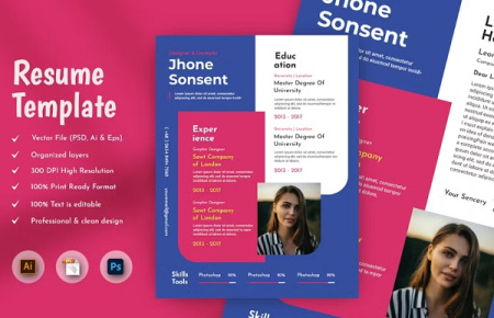 دانلود فایل لایه باز رزومه ورزشی