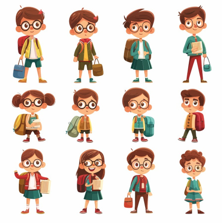 دانلود وکتور پسر بچه دانش آموز