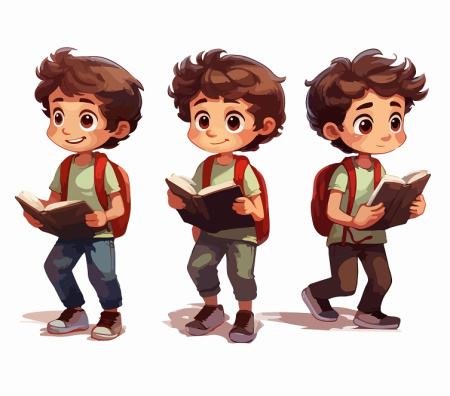 وکتور پسر بچه مدرسه ای