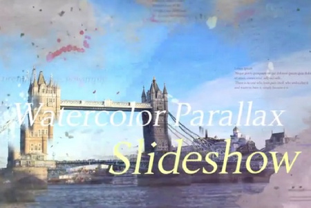 پروژه افتر افکت اسلایدشو آبرنگی Watercolor Parallax Slideshow
