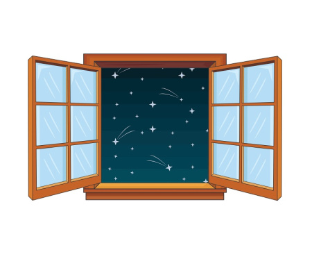 وکتور پنجره کارتونی چوبی