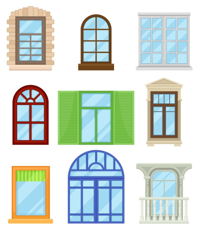 وکتور پنجره کارتونی لایه باز