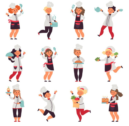 وکتور زن آشپز