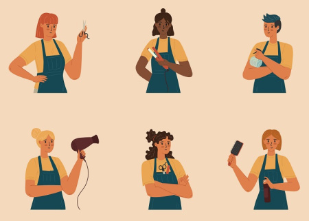 وکتور زن ارایشگر