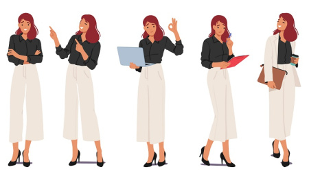 وکتور زن کارمند