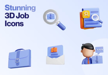 دانلود آیکون های سه بعدی شغل